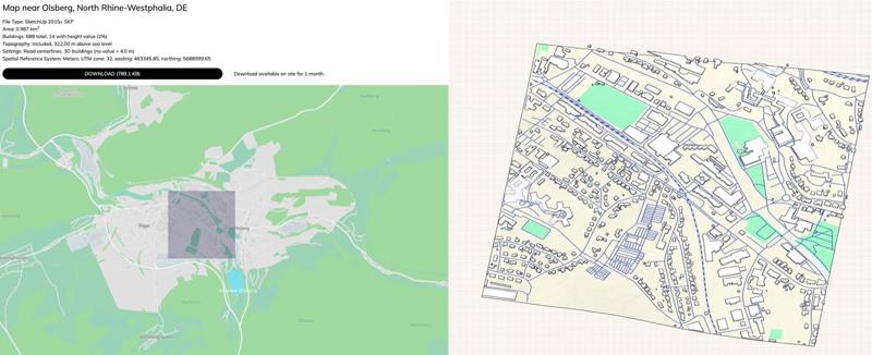 Map Bigge/Olsberg NRW Deutschland