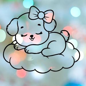 Puppy Girl Sleeping On Cloud Cookie Cutter