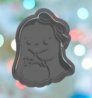 Halloween Ghost With Bow And Treat Bucket Cookie Cutter