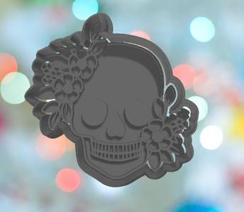 Halloween Floral Skull Cookie Cutter