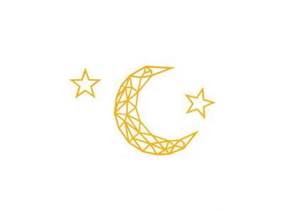Stars and moon