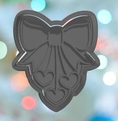 Hearts with Bow Cookie Cutter