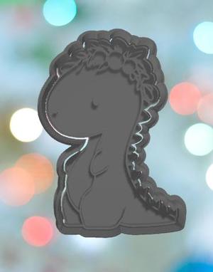 Dinosaur Floral Trex Cookie Cutter