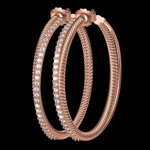 Beautiful Round Diamond Hoop Earring