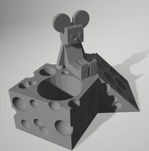 Mouse & cheese pen holder