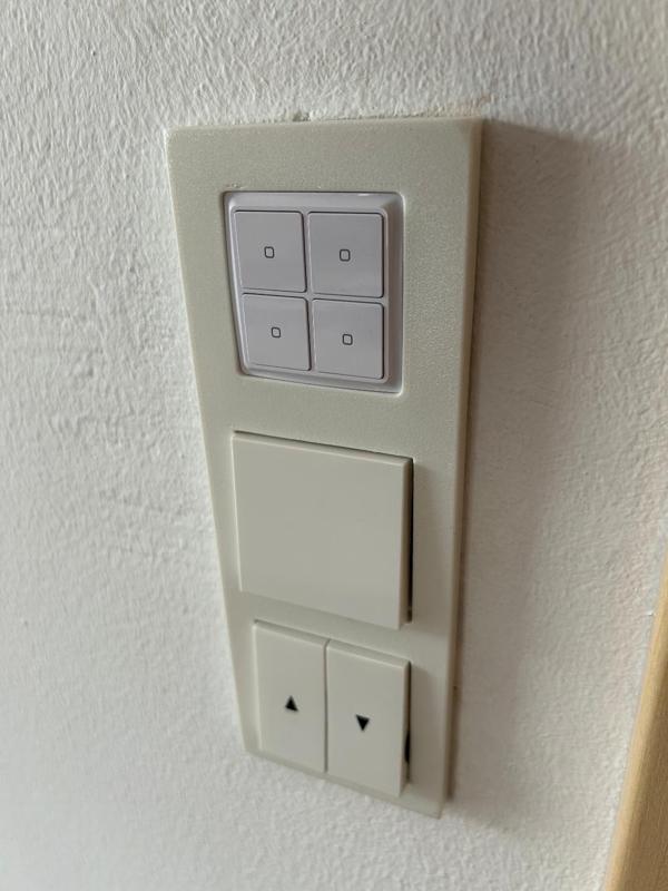 Shelly Wall Switch WS4 in 3er Gira 55 Rahmen