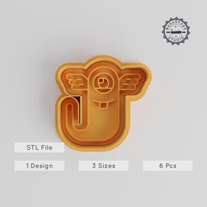 Flying Slug Monster Cookie Shape Cutter & Stamp, Whimsical Character, Fondant, 3 Sizes, 6-Piece Set