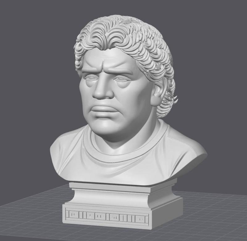 Diego Maradona Bust - 3D Model of the Argentinean soccer icon