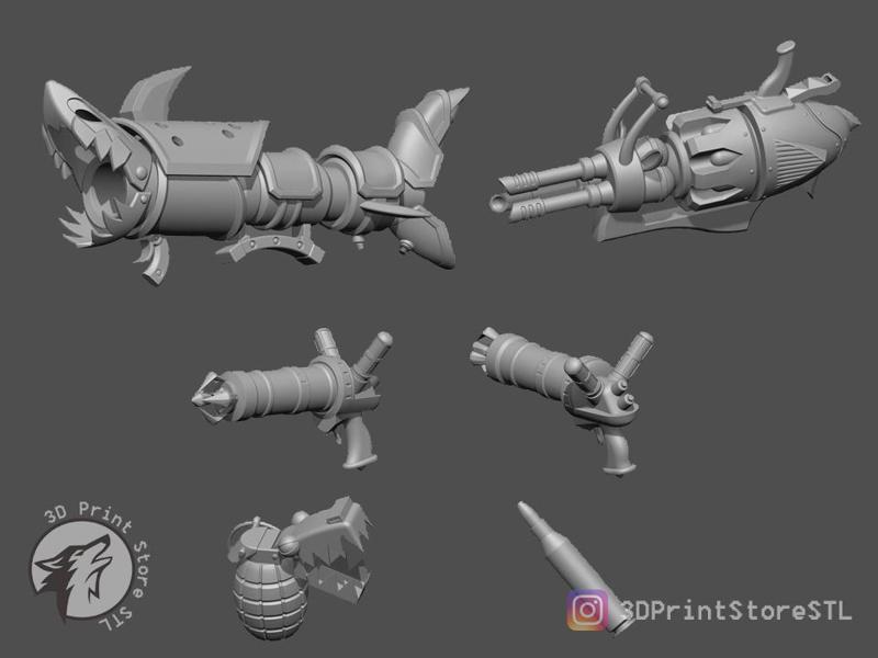 Jinx Weapon Collection LOL - Fan Art 3D print model 3D print model