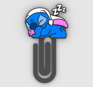 Tired Stitch asleep - Paper clip, bookmark - 3MF pre-painted , STL