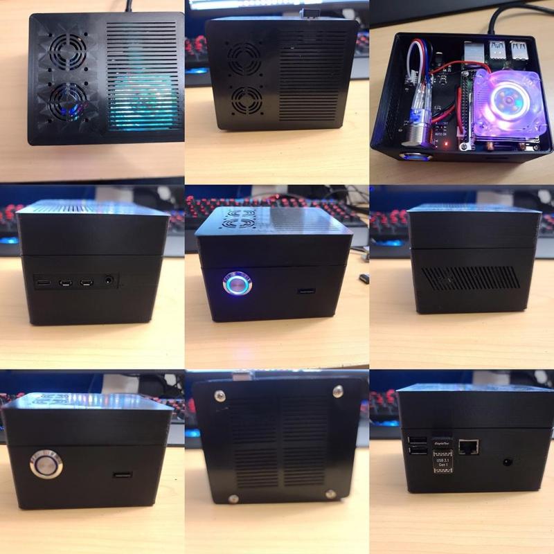 Raspberry Pi 4 + GeeekPi Raspberry Pi 4 Low-Profile CPU Cooler + X825 + SSD Housing