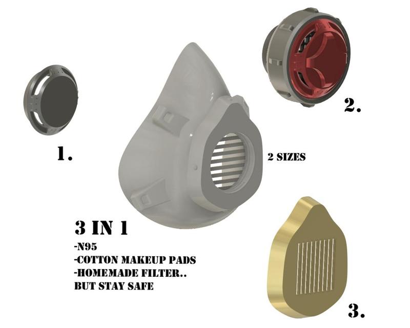 Remix face mask (NanoHack N95-COVID-19-Easy-to-print)