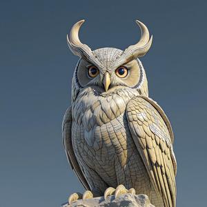 horned owl statue