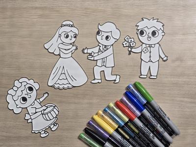 Wedding Couple Kids Coloring