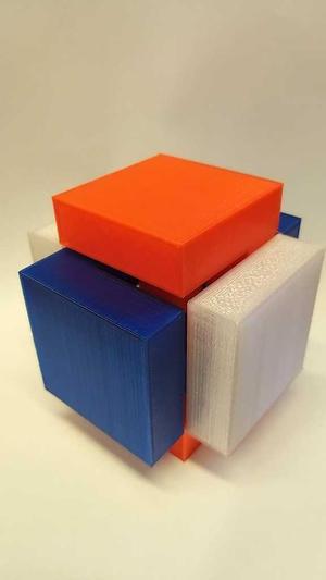 Interlocking 3 piece puzzle cross cube thingy