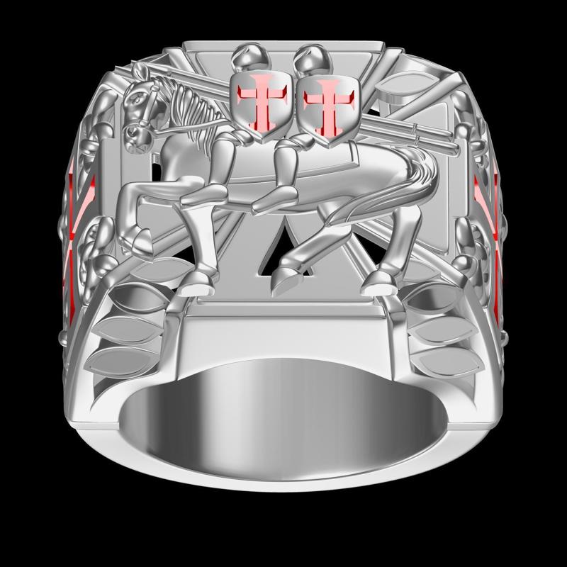Knights Templar Sterling Silver Men Ring
