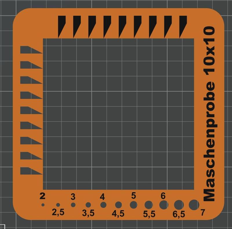 Maschenprobe 10x10 Knittingprobe
