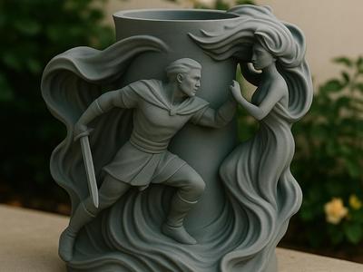 Vase Art – knight organizer pot with noble armor