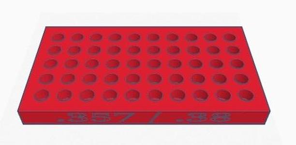 Reloading tray/ Ladebrett .357 .38