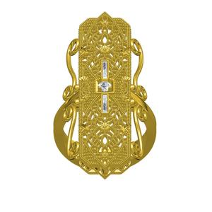 Antique Long Top Filigree Art Deco Ring