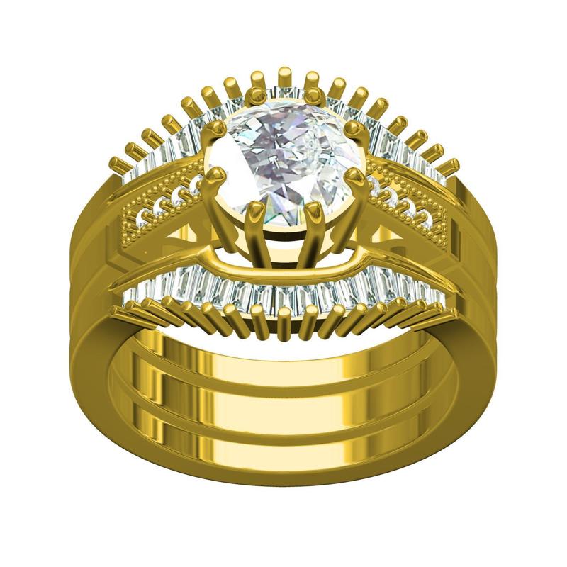 Round Diamond Solitaire Ring With Bands