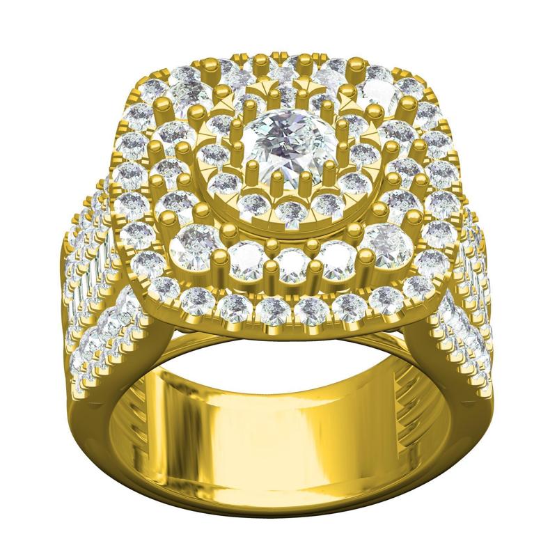 Cushion Shaped Multi Halo Diamond Ring for Men