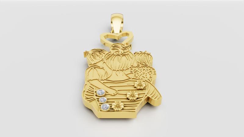 family pendant 3D printable model
