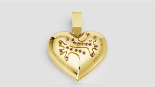 3D GOLD HEART  PENDANT 3d printable model