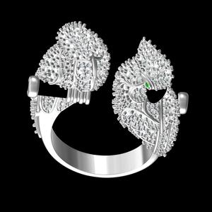 Unique Double Parrot Hip Hop Diamond Ring