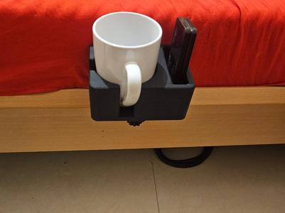 bedside cup and phone/remote holder
