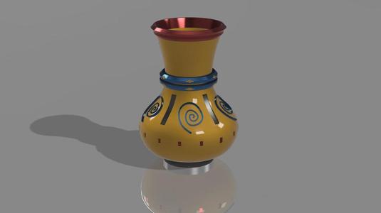 EASTERN VASE STYLE INTERIOR 3D MODEL