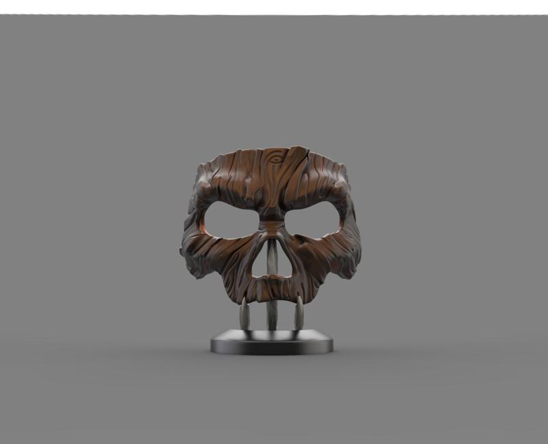 Wooden skull mask