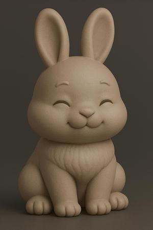 Kawaii Bunny 3D Model - Cute Cartoon Rabbit STL for 3D Printing