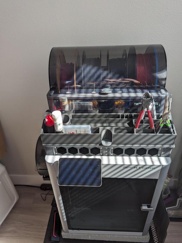Bambulab X1 Carbon with AMS top tool storage - trimmed