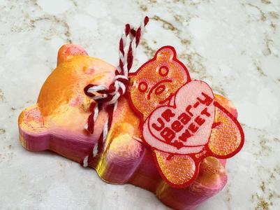 Valentine Card Tag Bear Gummy Bear-y Beary 