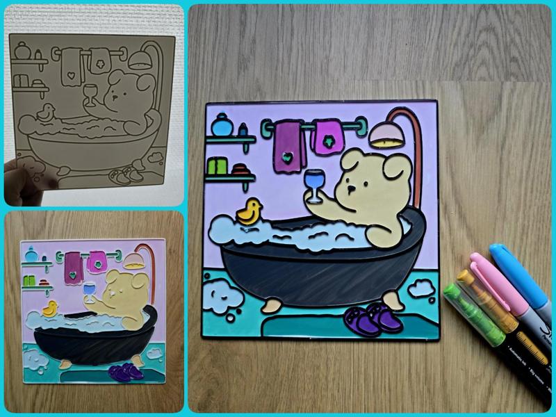 Cozy Bath Time DIY Coloring NO AMS