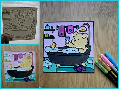 Cozy Bath Time DIY Coloring NO AMS