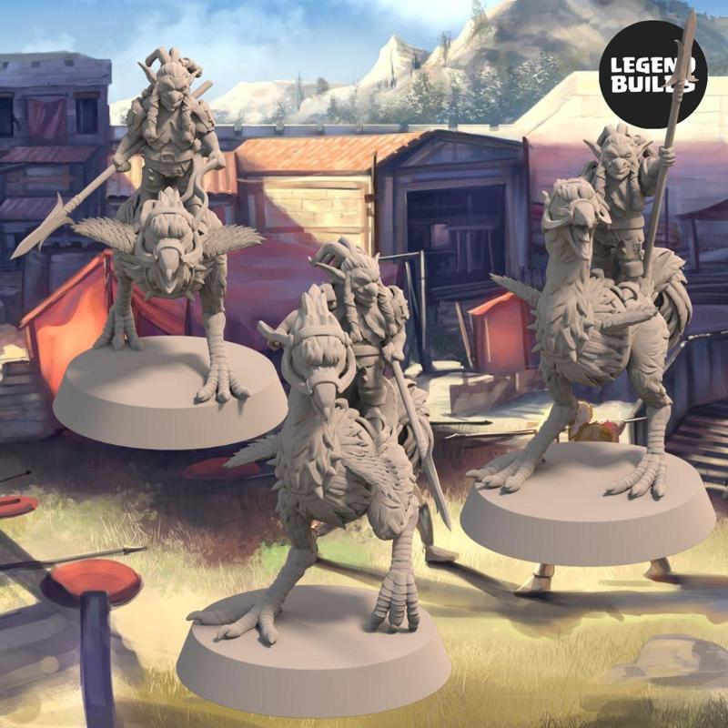 Nikta Scarebird Riders Bundle (3 unique miniatures) - 3D printable miniature – STL file