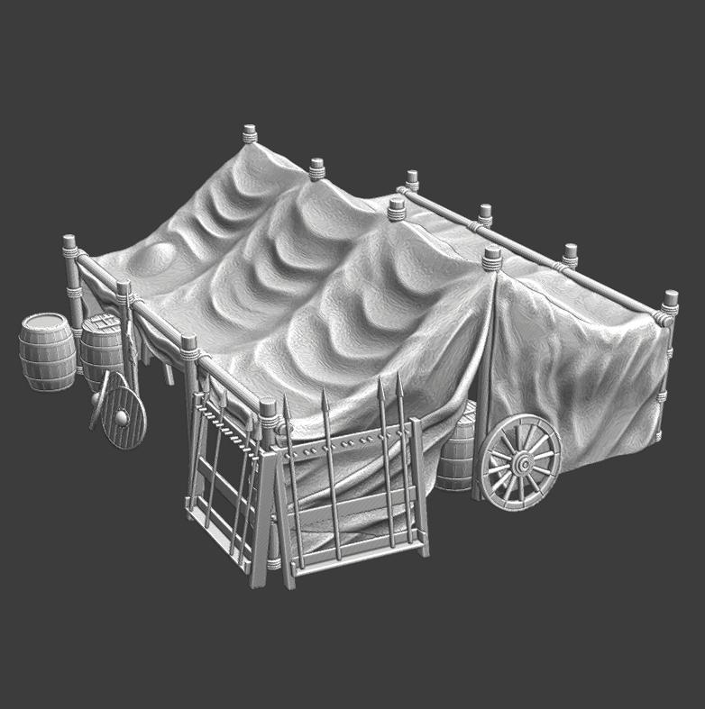 Large medieval camp tent - Wargaming props