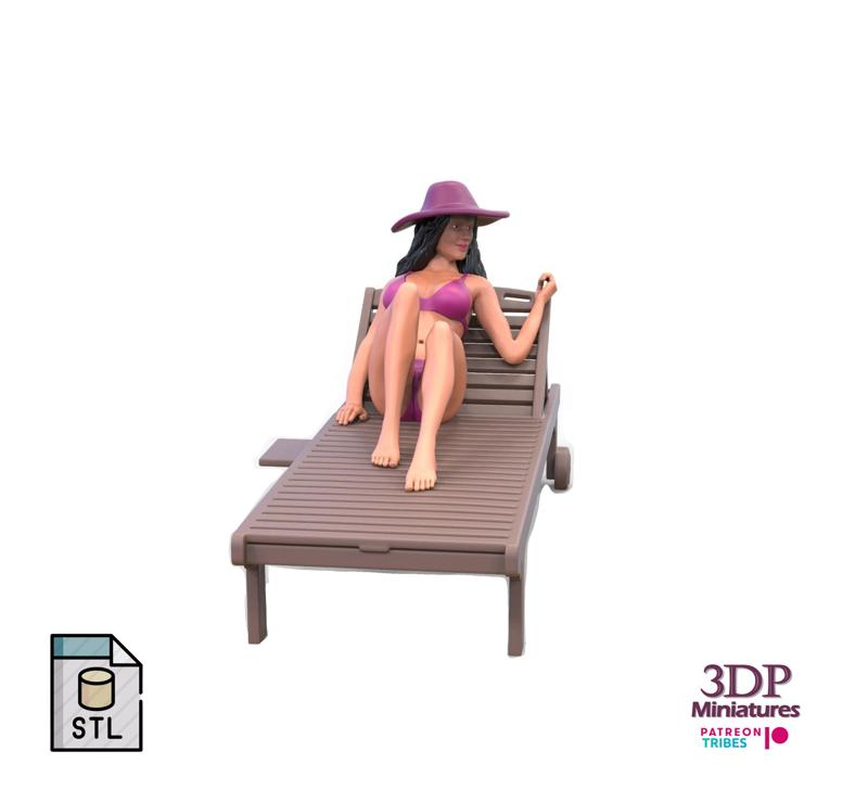 N3 Chillout woman Sunbathing 3D print model