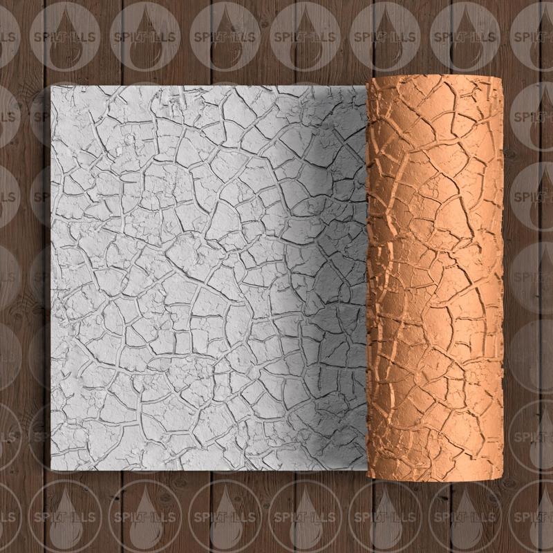 Mud Cracked Dry 2 - Thin Texture Roller (Low Resin Cost) - 4.5 Inches Tall