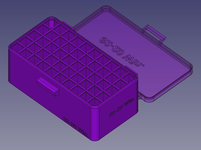 .32-20 Winchester, Head Up, Snug Snap Latch Modular Ammo Box