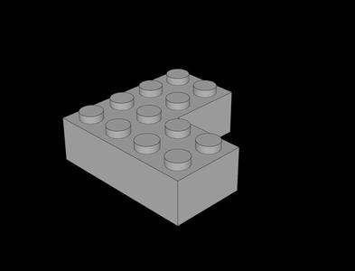 Lego Compatible (702.dat) Brick  4 x  4 Corner
