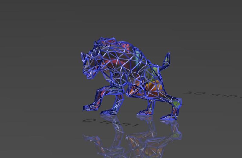 Wild Hyena - Low Voronoi Style - Single Spider Web - LowPoly - Perfect Design - Easy Print - Decor