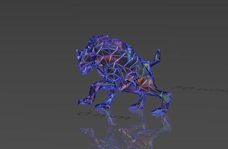 Wild Hyena - Low Voronoi Style - Single Spider Web - LowPoly - Perfect Design - Easy Print - Decor
