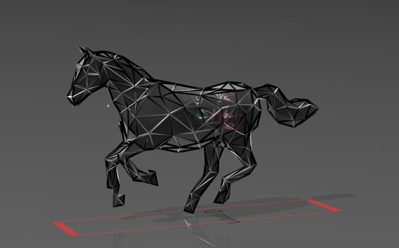 The Horse That Longed to Run - Low Voronoi Style - Single Spider Web - LowPoly - Perfect Design - Easy Print - Decor