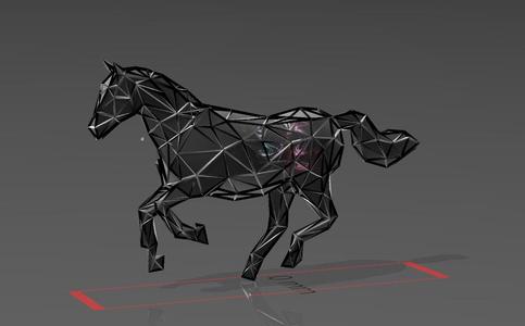 The Horse That Longed to Run - Low Voronoi Style - Single Spider Web - LowPoly - Perfect Design - Easy Print - Decor