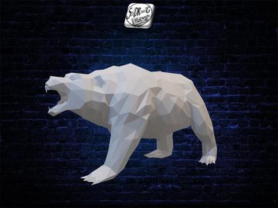 Shouting Bear - Low Poly - Excellent Design - Decor