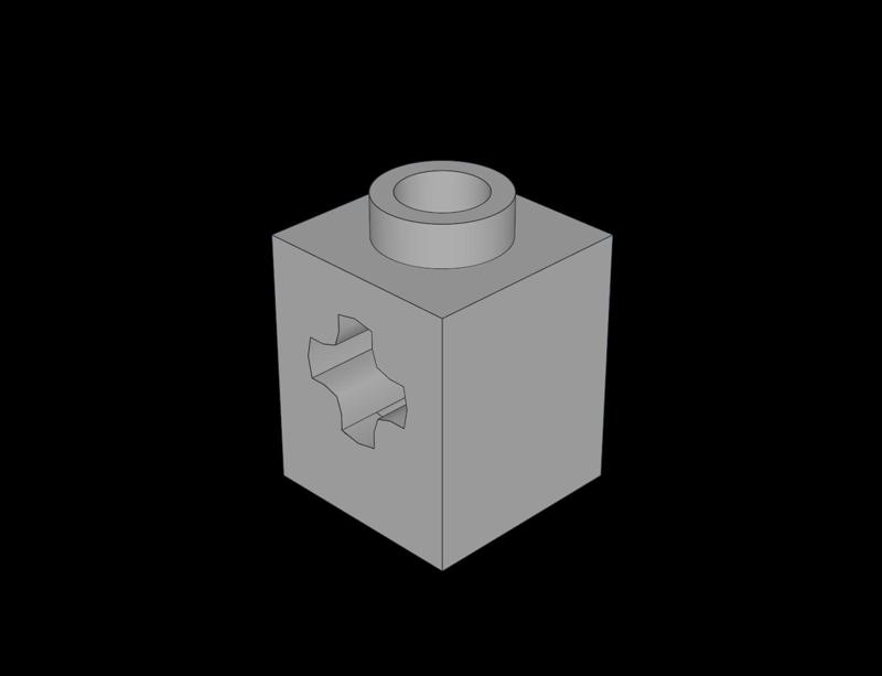 Lego Compatible (73230.dat) Technic Brick  1 x  1 with Axlehole