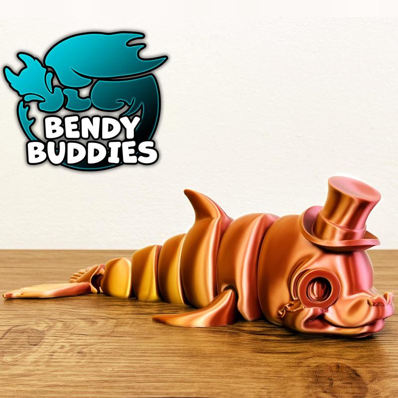 Dolpcon Gentleman Cute Dolphin / Aquatic Mammal Articulated / Print-in-Place Ocean Creature / Cute Sea Beast / Water Villager / Fantasy World Encounter